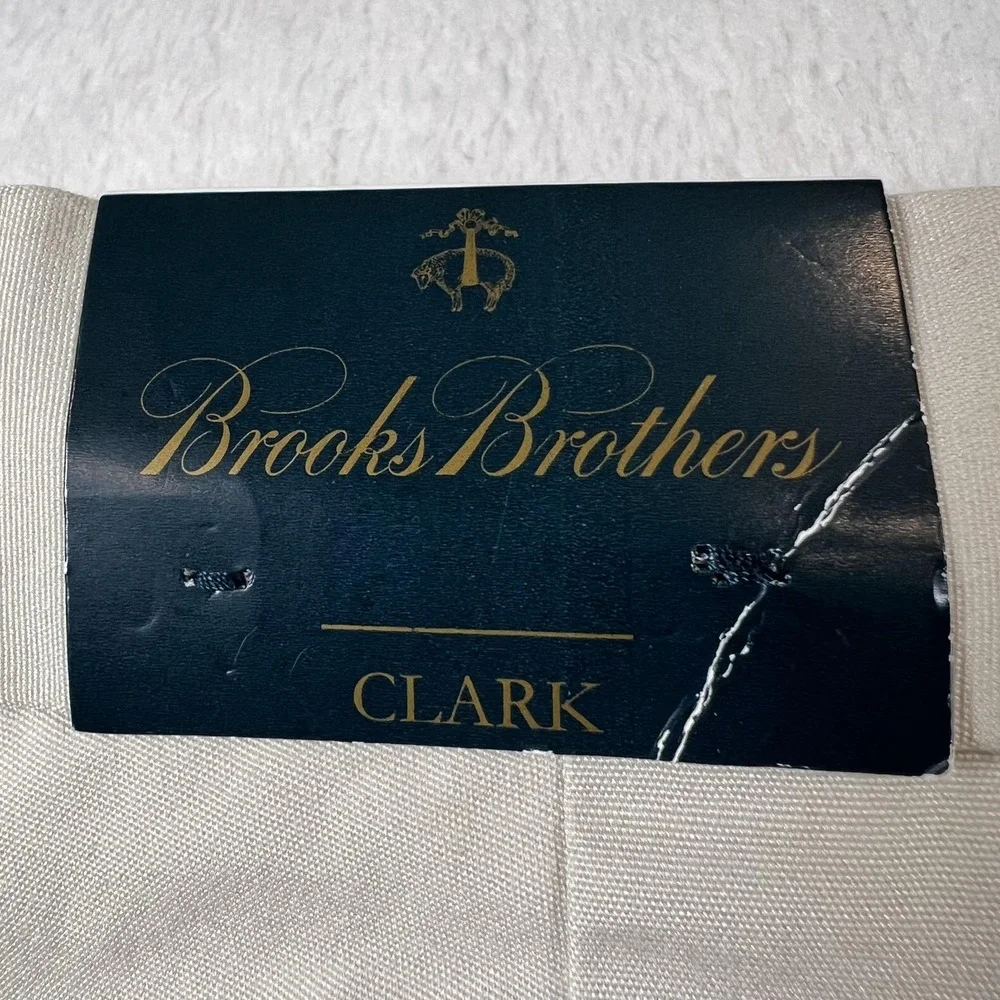 Brooks Brothers Clark Pants Mens 33x34 Beige Stretch Chino Flat Front Casual
